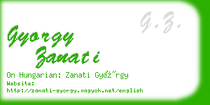 gyorgy zanati business card